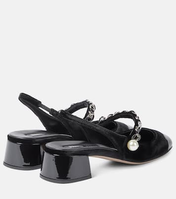 Pumps slingback in velluto | Miu Miu
