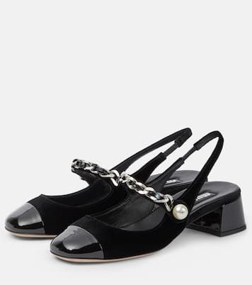 Pumps slingback in velluto | Miu Miu