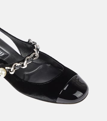 Pumps slingback in velluto | Miu Miu