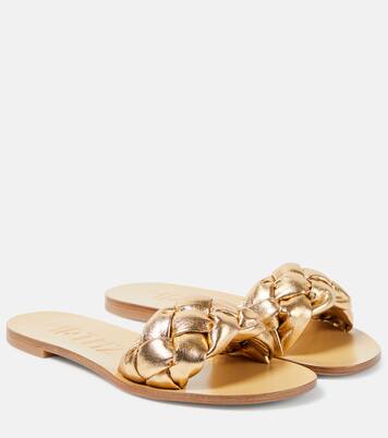Pelota braided leather slides | Souliers Martinez