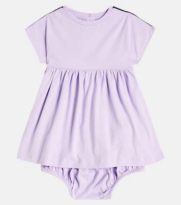 婴幼儿 — 棉质针织连衣裙与灯笼裤套装 | Balmain Kids