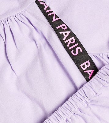 婴幼儿 — 棉质针织连衣裙与灯笼裤套装 | Balmain Kids