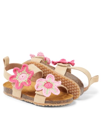 Sandales en daim à fleurs | PèPè