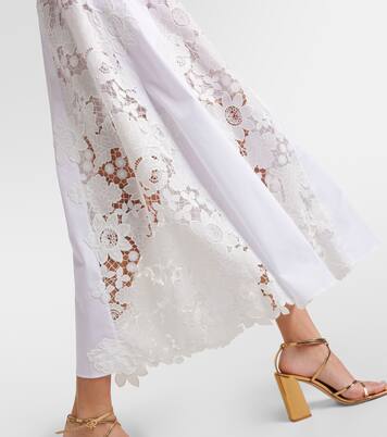 Robe midi en dentelle de coton | Oscar de la Renta