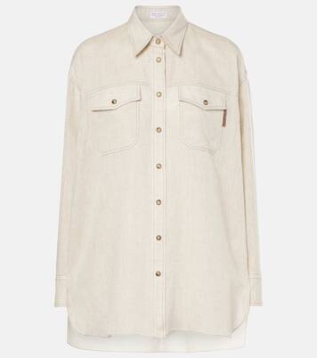 Oversized linen shirt | Brunello Cucinelli