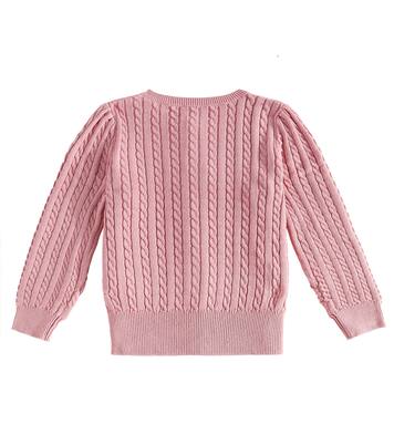 Embroidered cable-knit cotton cardigan | Polo Ralph Lauren Kids