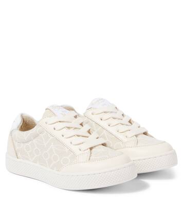 Cameron leather-trimmed canvas sneakers | Bonpoint