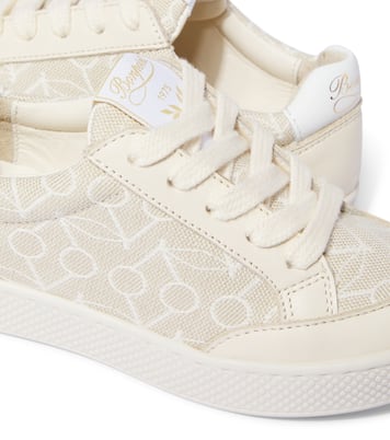 Cameron leather-trimmed canvas sneakers | Bonpoint