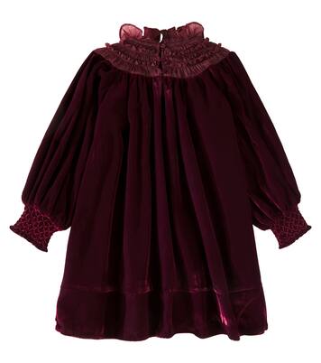 Shirred organza-trimmed velvet dress | Petite Amalie  