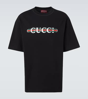 T-shirt in jersey di cotone con logo | Gucci