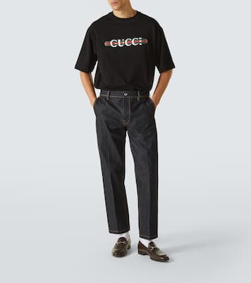 T-shirt in jersey di cotone con logo | Gucci
