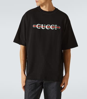 T-shirt in jersey di cotone con logo | Gucci