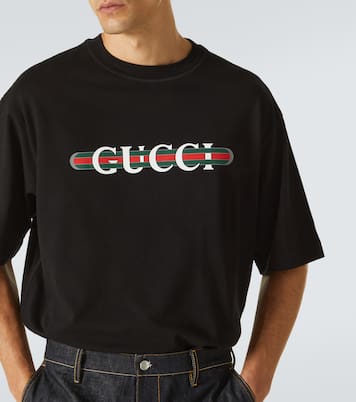 T-shirt in jersey di cotone con logo | Gucci