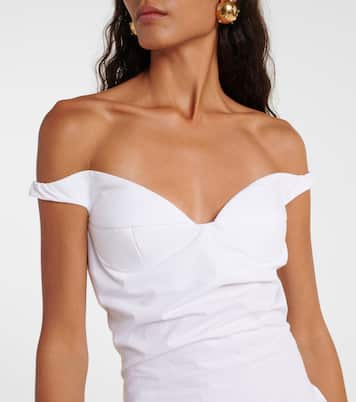 Robe en coton à encolure bardot | Magda Butrym