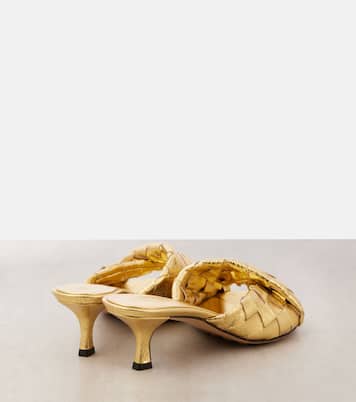Blink Intrecciato 50 metallic leather mules | Bottega Veneta