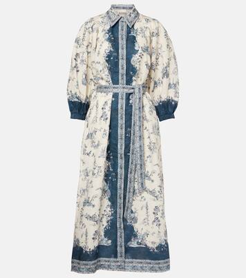 Robe chemise midi Casa imprimée | Alémais