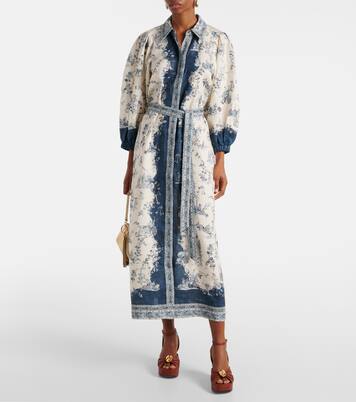 Robe chemise midi Casa imprimée | Alémais