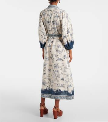 Robe chemise midi Casa imprimée | Alémais