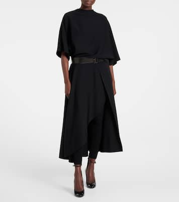Midikleid mit Leder | Alaïa