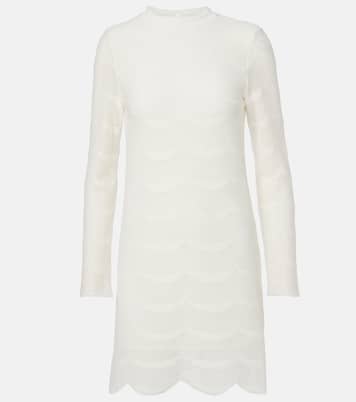 فستان قصير من القطن والحرير بحبكة مفرغة | Tom Ford