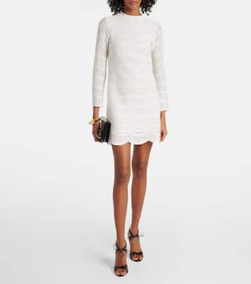 فستان قصير من القطن والحرير بحبكة مفرغة | Tom Ford