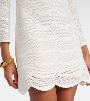 فستان قصير من القطن والحرير بحبكة مفرغة | Tom Ford