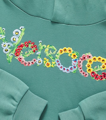 Logo cotton jersey hoodie | Versace Kids