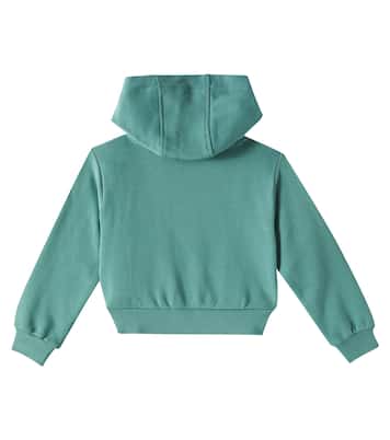 Logo cotton jersey hoodie | Versace Kids