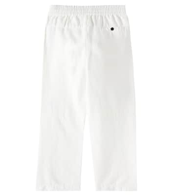 Linen and cotton gauze straight pants | C.P. Company Kids
