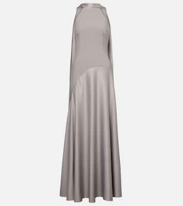 Robe longue Cece en satin et crêpe | Solace London