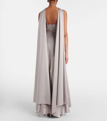 Robe longue Cece en satin et crêpe | Solace London