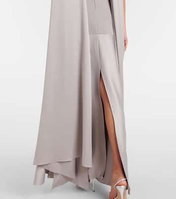 Robe longue Cece en satin et crêpe | Solace London