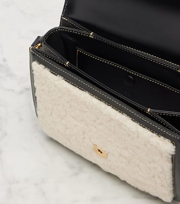 9TO5 shearling and leather shoulder bag | Valentino Garavani