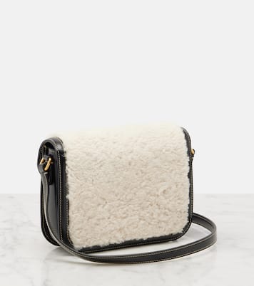 9TO5 shearling and leather shoulder bag | Valentino Garavani