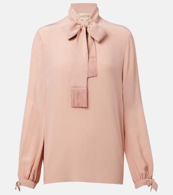 Bow-detail silk crêpe blouse | Valentino