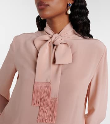 Bow-detail silk crêpe blouse | Valentino