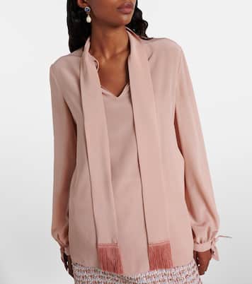 Bow-detail silk crêpe blouse | Valentino