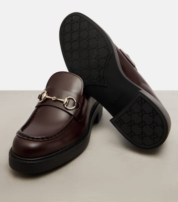 Horsebit leather penny loafers | Gucci
