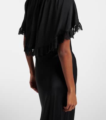 Lace-trimmed silk satin maxi dress | Chloé