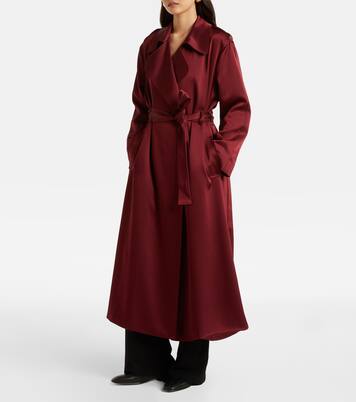 Barb satin wrap coat | Leset