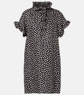 Polka-dot ruffled silk jacquard minidress | Chloé