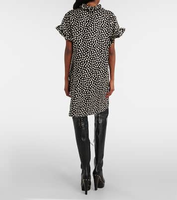 Polka-dot ruffled silk jacquard minidress | Chloé