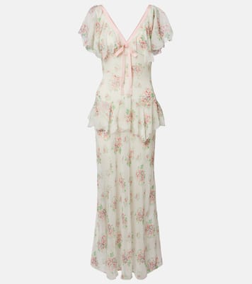Vestido largo Amelisse de seda floral | Dôen