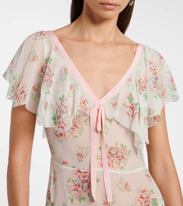 Vestido largo Amelisse de seda floral | Dôen
