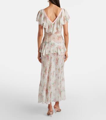 Vestido largo Amelisse de seda floral | Dôen