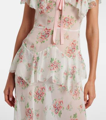 Vestido largo Amelisse de seda floral | Dôen