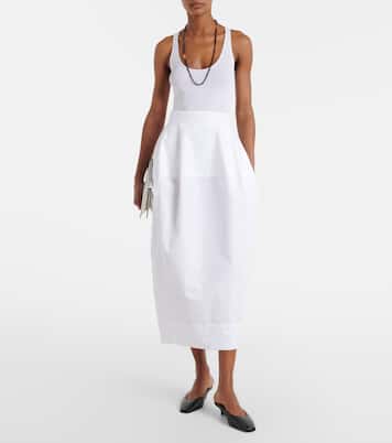 Cotton poplin midi skirt | Róhe