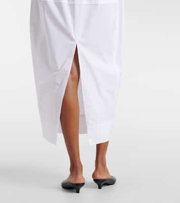 Cotton poplin midi skirt | Róhe