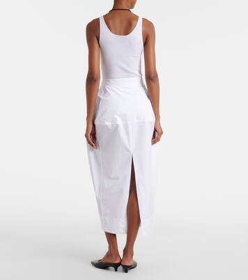 Cotton poplin midi skirt | Róhe