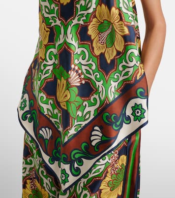 Liana printed silk satin top | Alémais